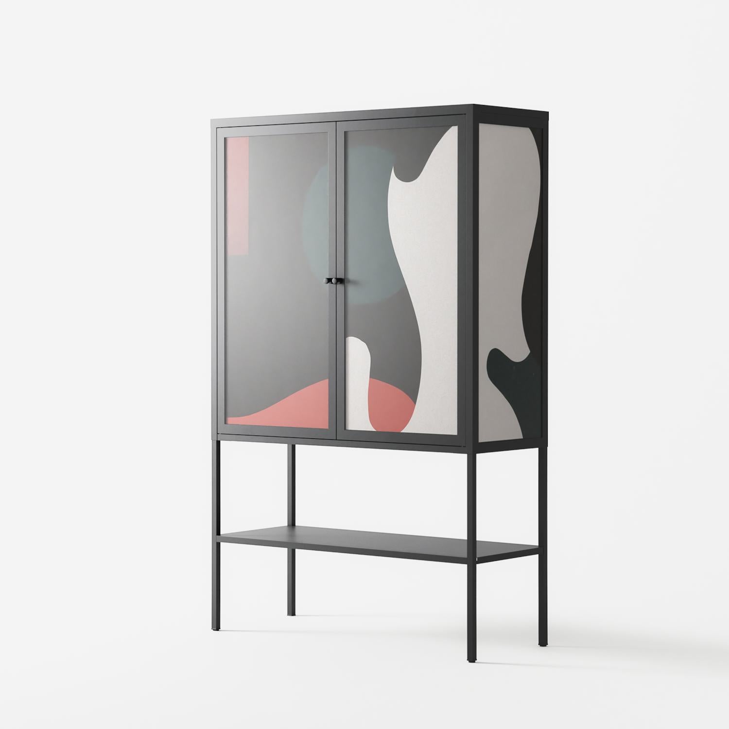 Plume - Loft Cabinet - Rikki Hewitt - Antracite - Overlay Glass