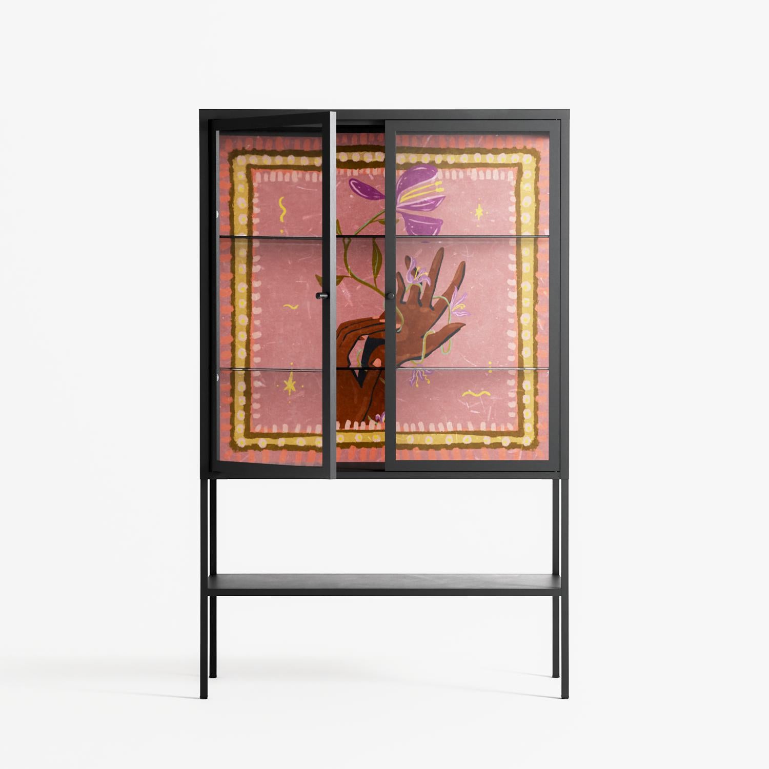 Connect With Nature - Loft Cabinet - Raissa Oltmanns - Antracite - Clear glass
