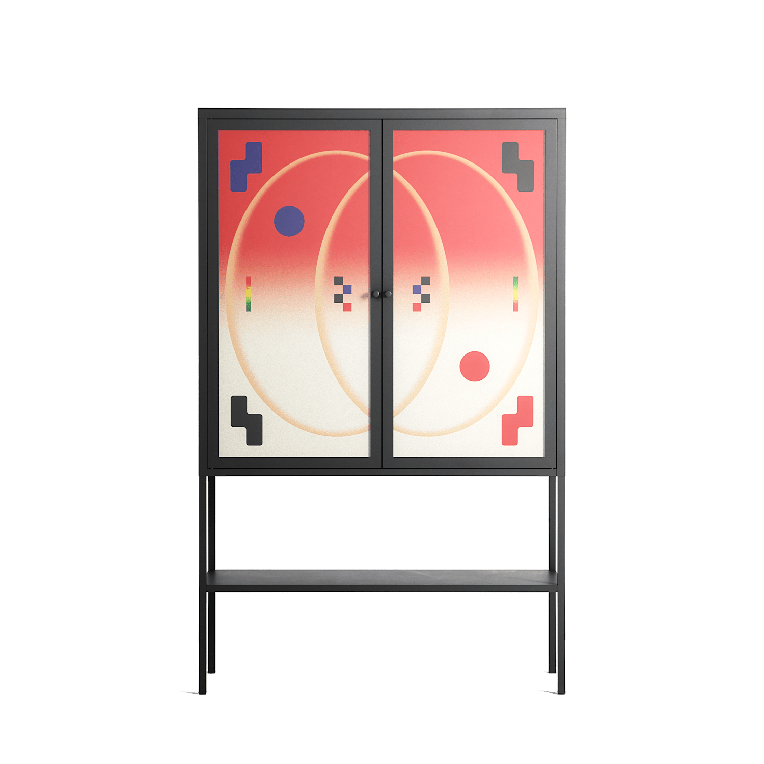 Parallel Mirage - Loft Cabinet - Oluwaseyi Samuel Adebayo  - Antracite - Overlay Glass