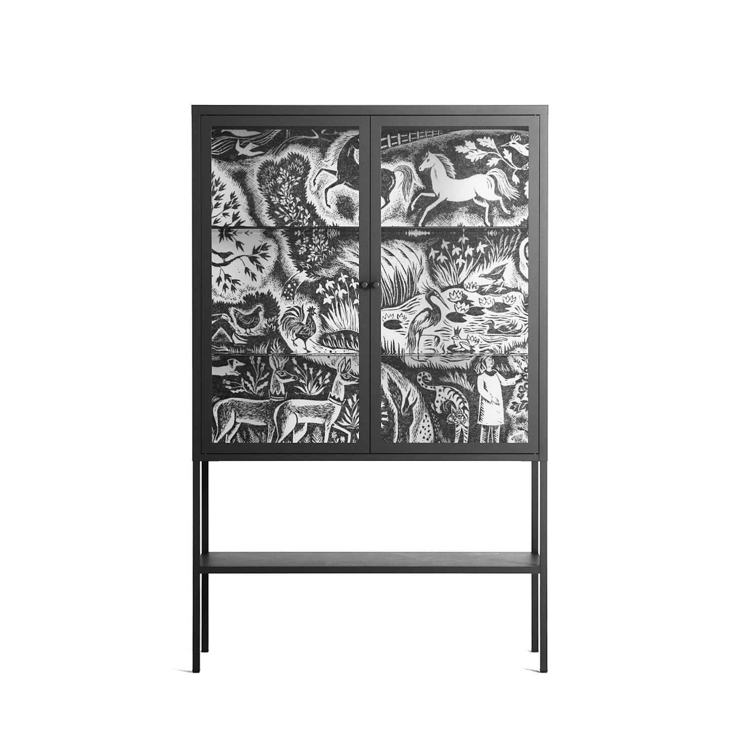 Flight Of Fancy 3 - Loft Cabinet - Diana Catchpole - Antracite - Clear glass