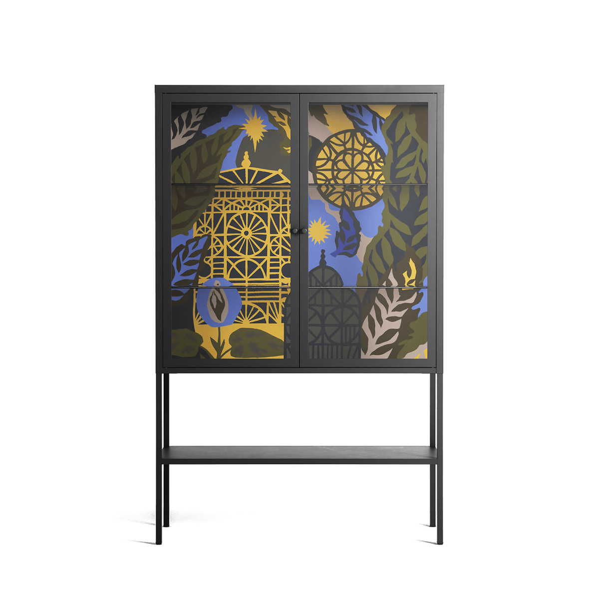 The Towering Hall Full Of Light 2 - Loft Cabinet - Nick Liefhebber - Antracite - Clear glass
