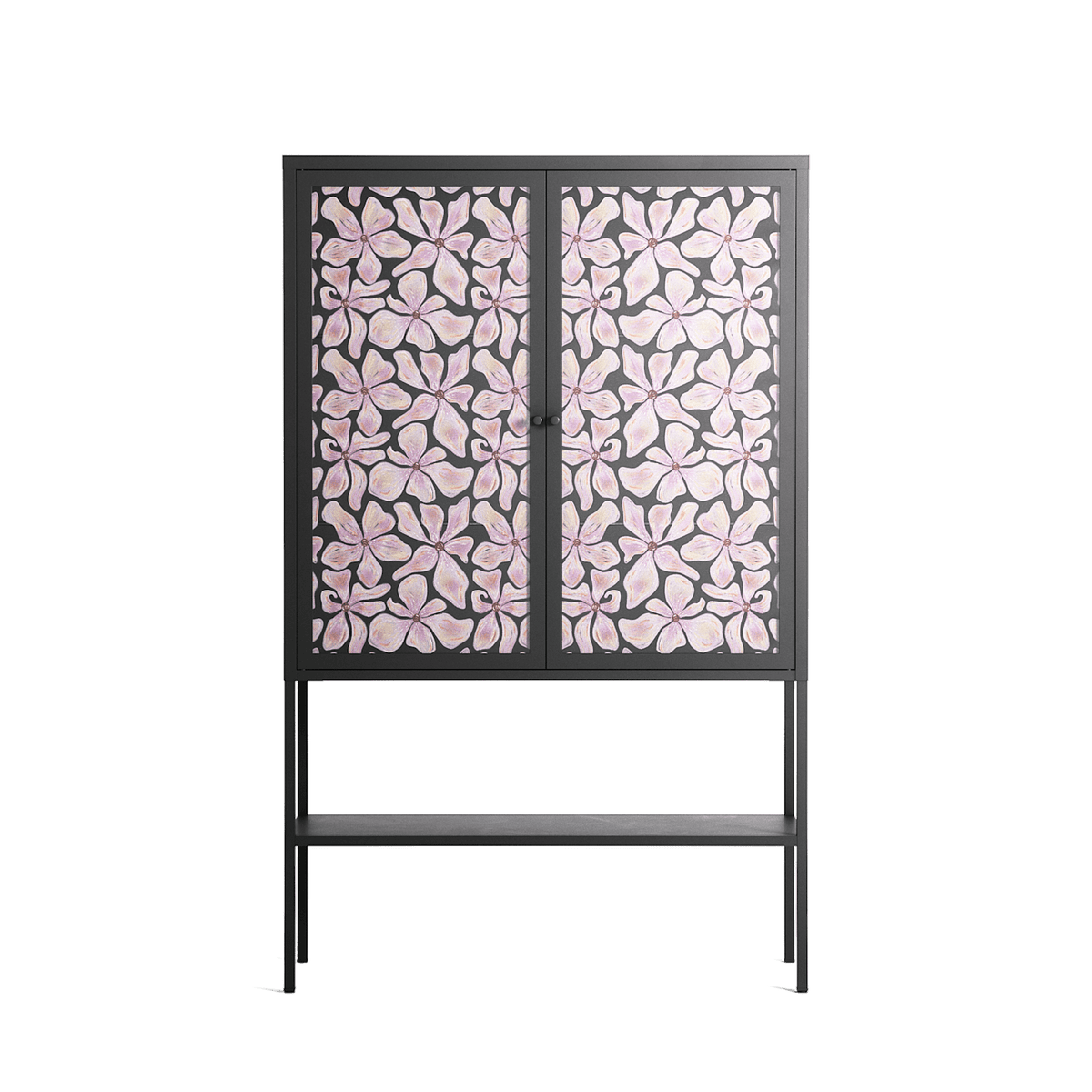 Floating Blossom Pattern - Loft Cabinet - Raissa Oltmanns - Antracite - Overlay Glass