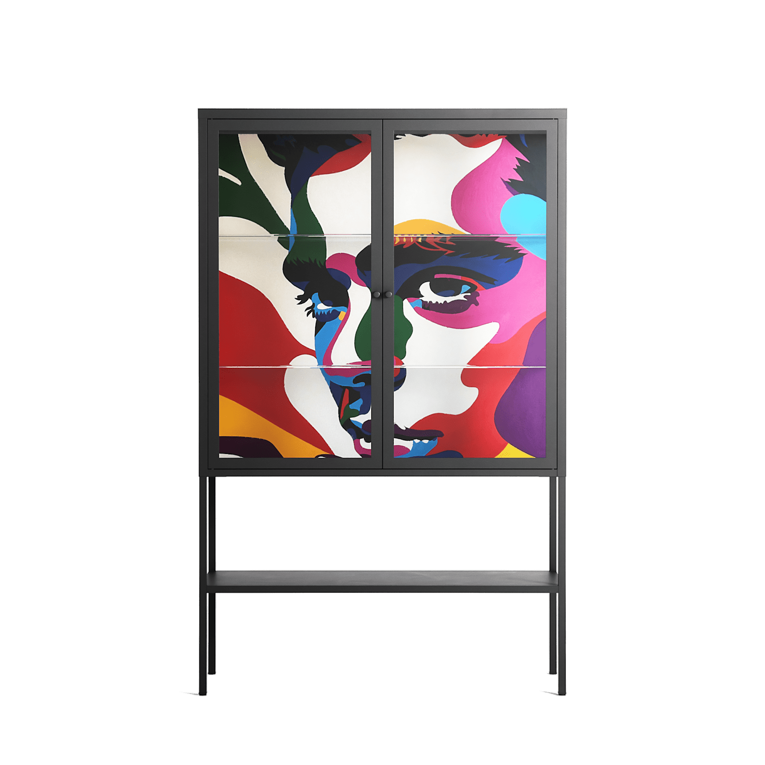 Fragments Of A Painted Souls - Loft Cabinet - Mathilda Kienast - Antracite - Clear glass