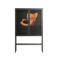 Cat in Chair A - Loft Cabinet - Kristin Eriksson - Antracite - Clear glass