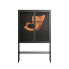 Cat in Chair A - Loft Cabinet - Kristin Eriksson - Antracite - Clear glass