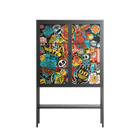 All The Stickers - Loft Cabinet - Craig Watkins - Antracite - Clear glass