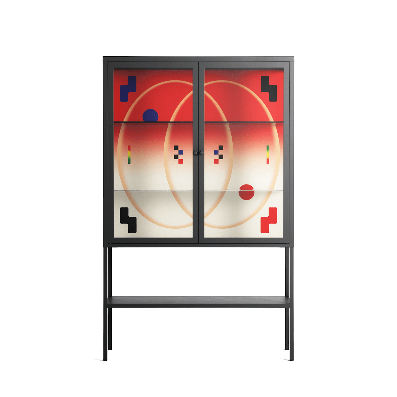 Parallel Mirage - Loft Cabinet - Oluwasheyi Adebayo - Antracite - Clear glass