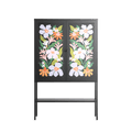 Floral Delight - Loft Cabinet - Sandra Hutter - Antracite - Overlay Glass