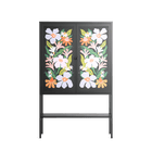 Floral Delight - Loft Cabinet - Sandra Hutter - Antracite - Overlay Glass