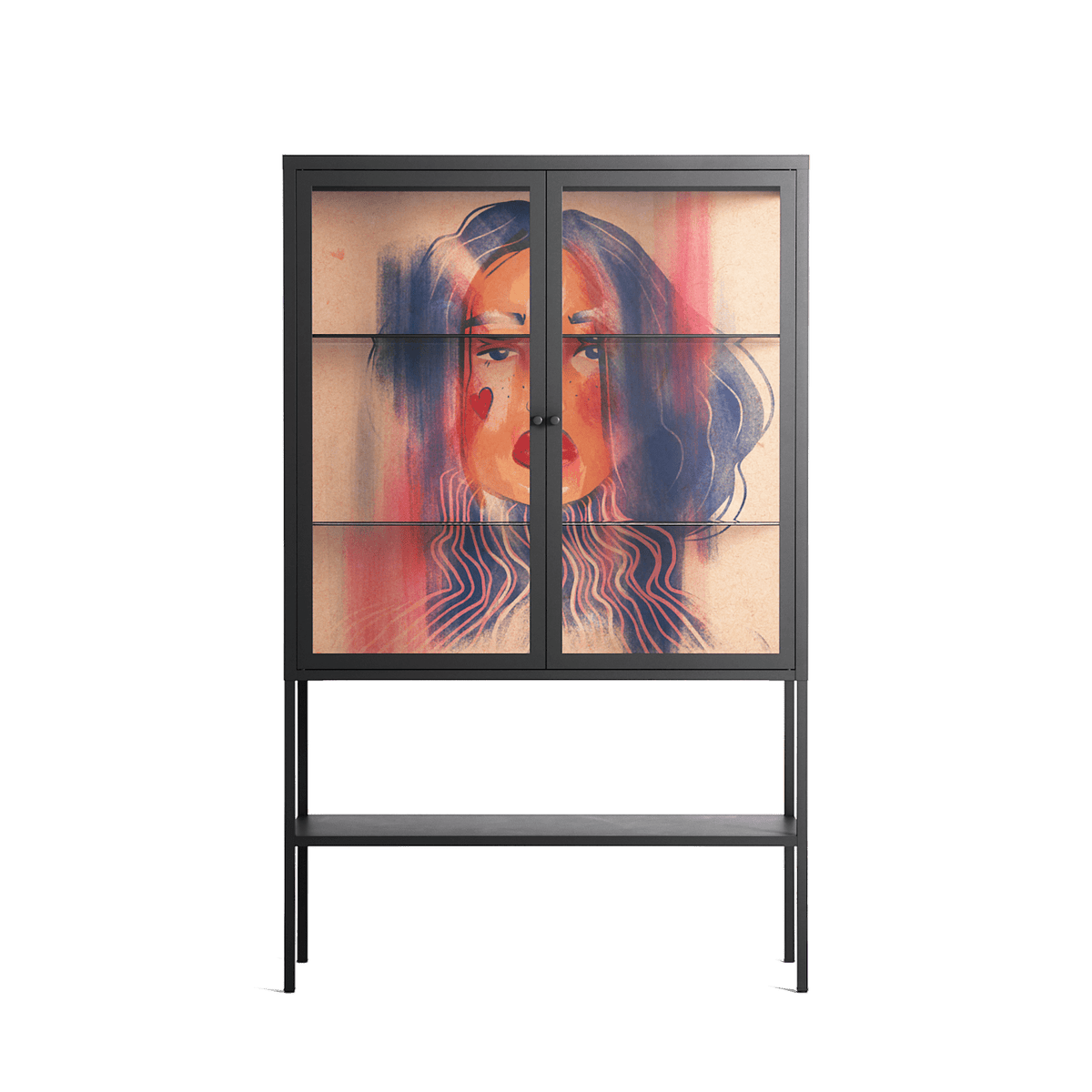 Hidden Beauty - Loft Cabinet - Raissa Oltmanns - Antracite - Clear glass