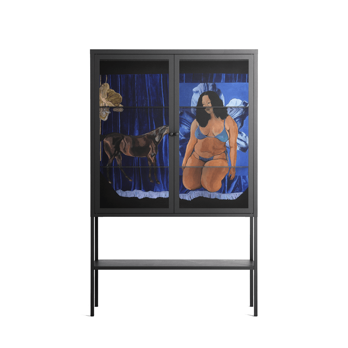 Blue Velvet - Loft Cabinet - Sophie Goudman-Peachey - Antracite - Clear glass