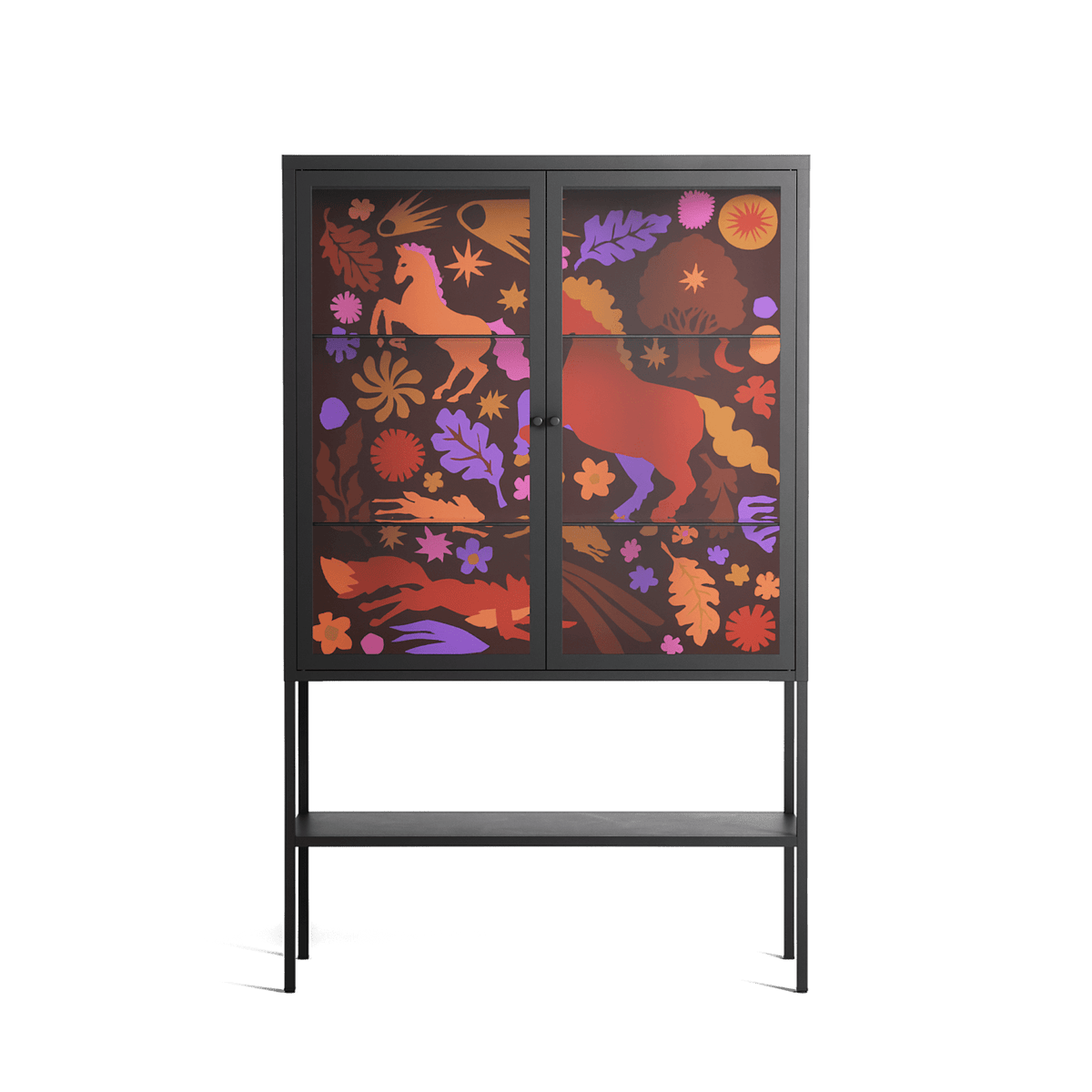 The Secret Herb Garden In The Forest 2 - Loft Cabinet - Nick Liefhebber - Antracite - Clear glass