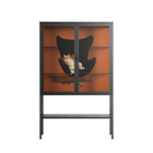 Cat in Chair B - Loft Cabinet - Kristin Eriksson - Antracite - Clear glass