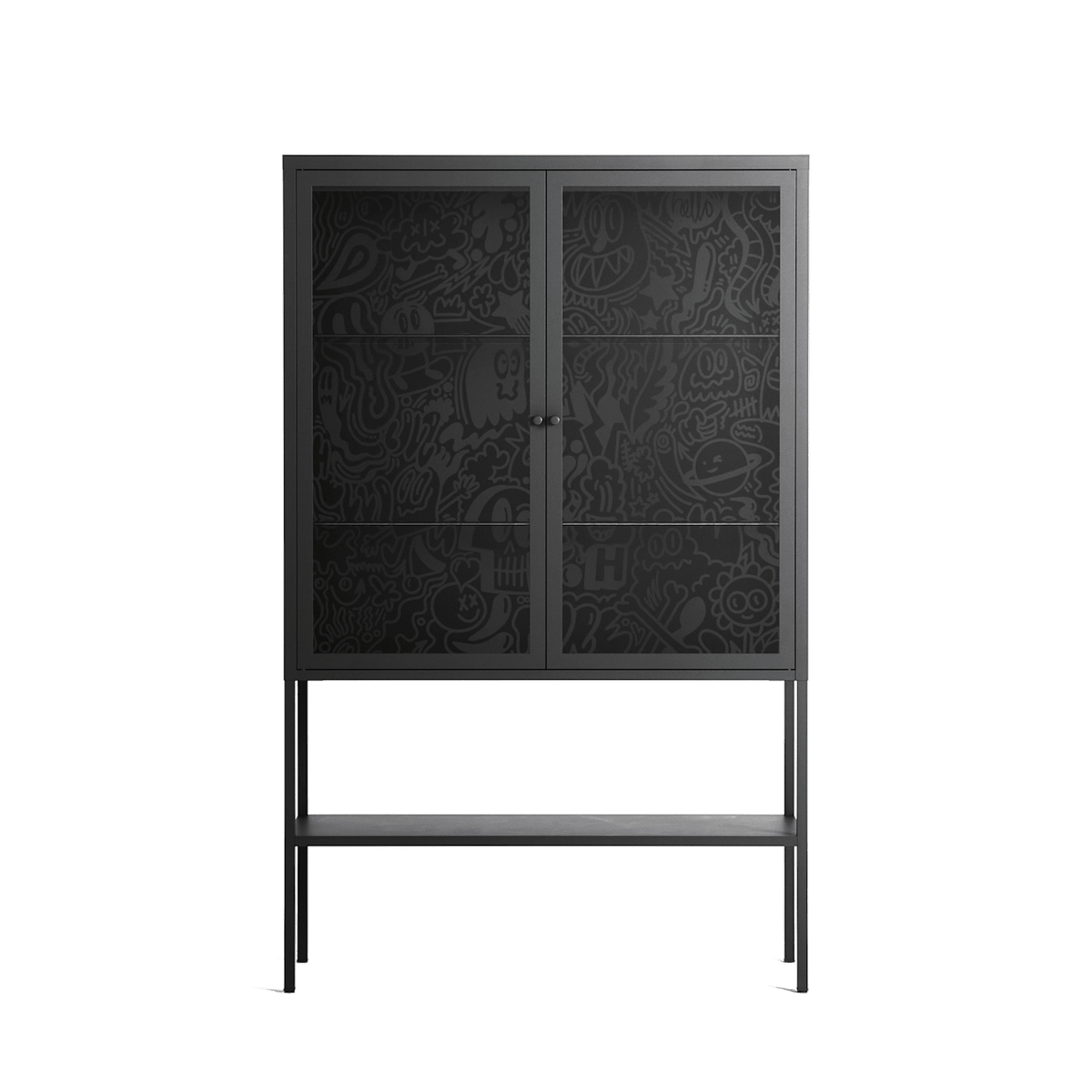 The Single Color - Loft Cabinet - Craig Watkins - Antracite - Clear glass