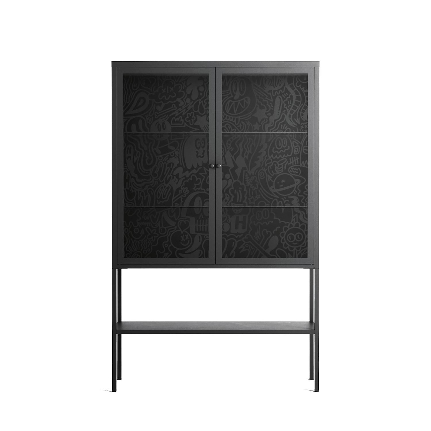 The Single Color - Loft Cabinet - Craig Watkins - Antracite - Clear glass