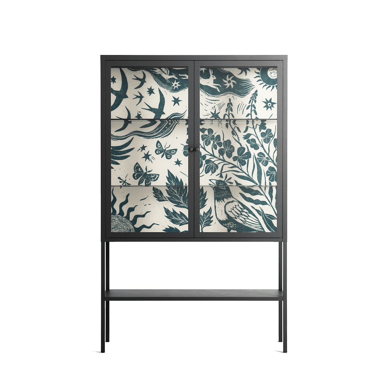 Ode to Summer 3 - Loft Cabinet - Diana Catchpole - Antracite - Clear glass