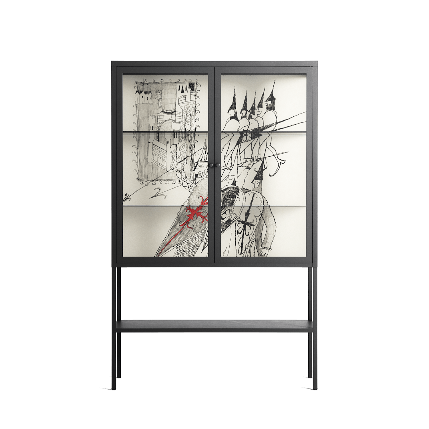 Bayeux - Loft Cabinet - Naia Escribano - Antracite - Clear glass