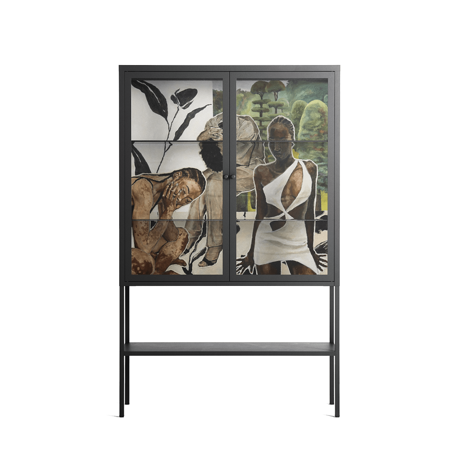 As The Rain Falls - Loft Cabinet - Sophie Goudman-Peachey - Antracite - Clear glass