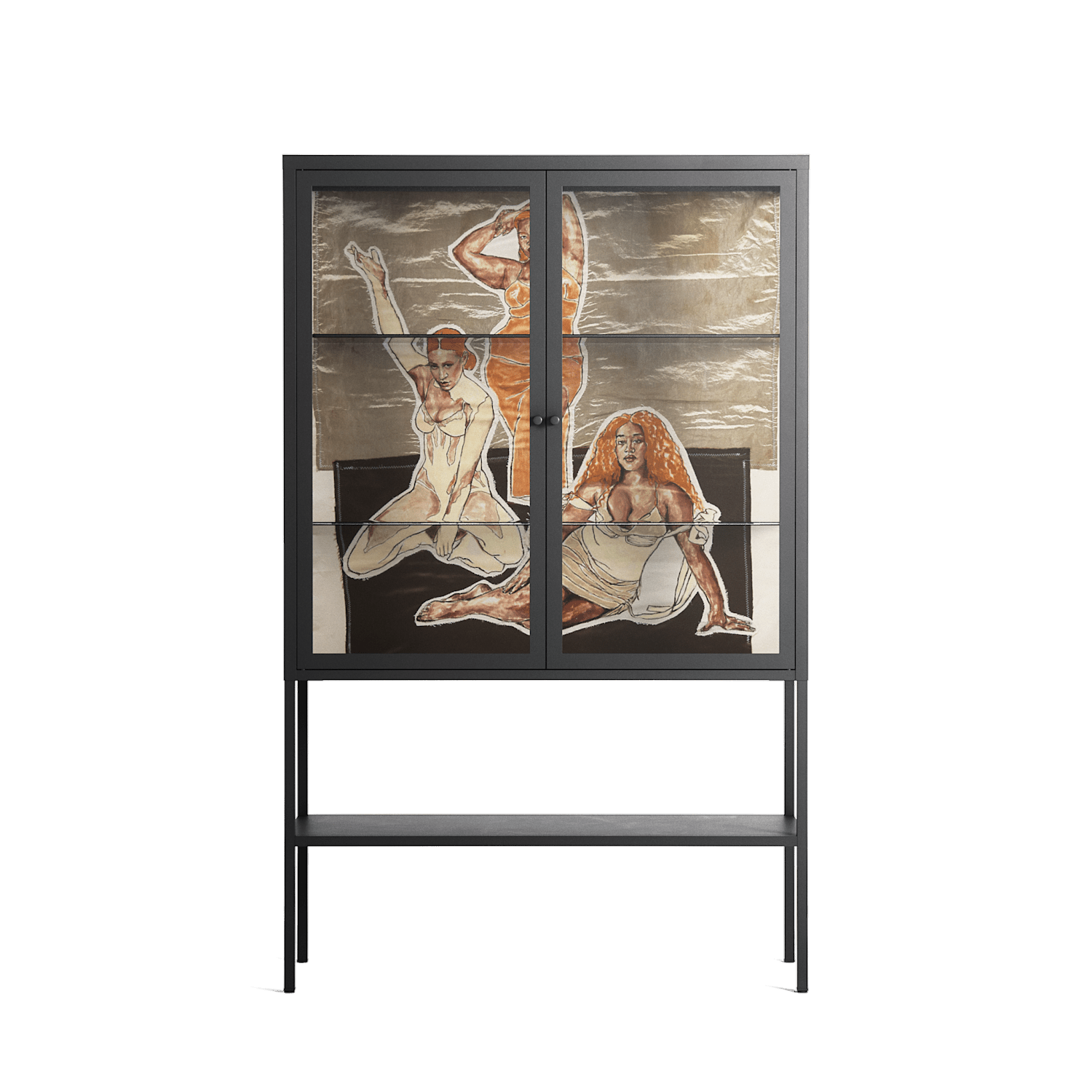 We Are Who We Are - Loft Cabinet - Sophie Goudman-Peachey - Antracite - Clear glass