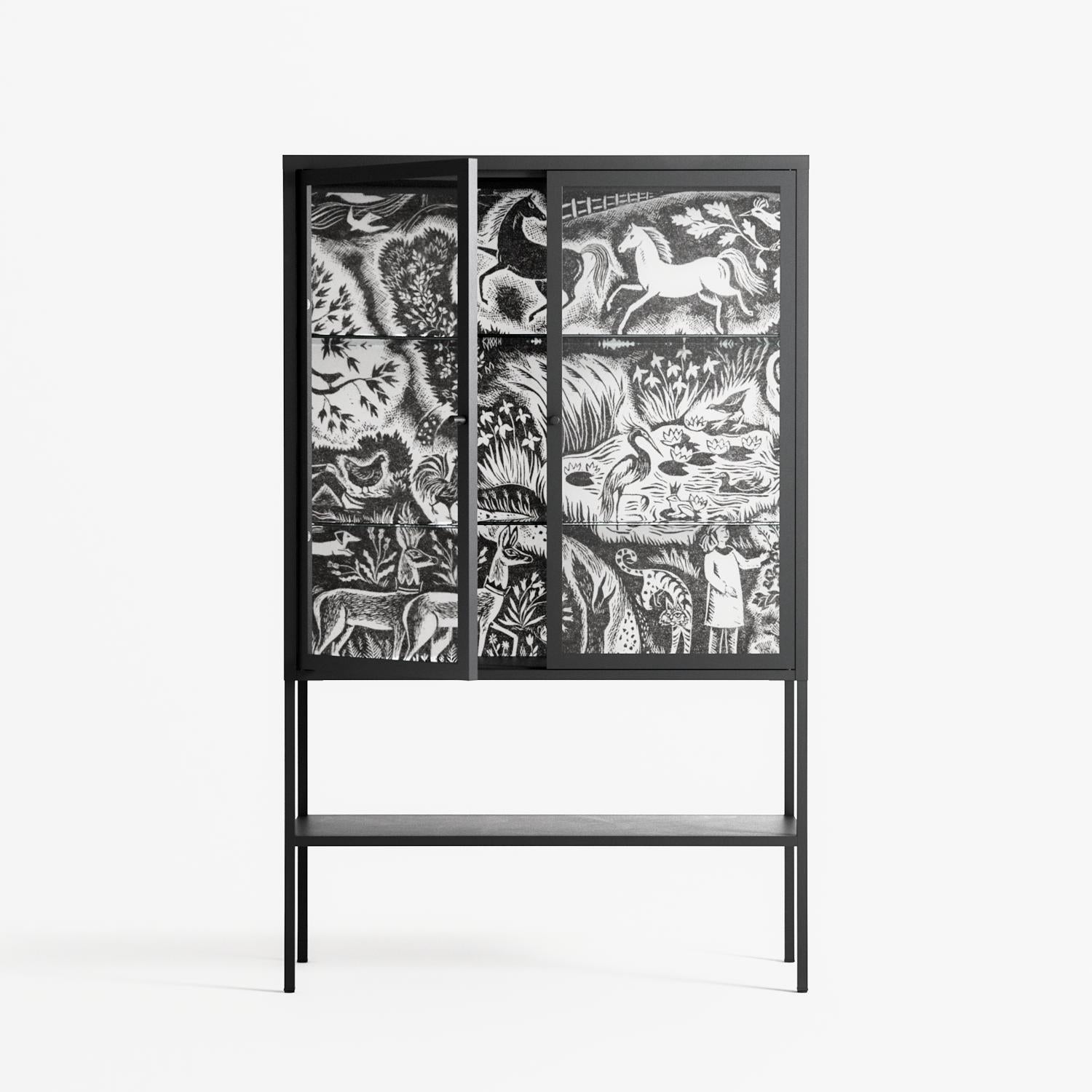 Flight Of Fancy 3 - Loft Cabinet - Diana Catchpole - Antracite - Clear glass