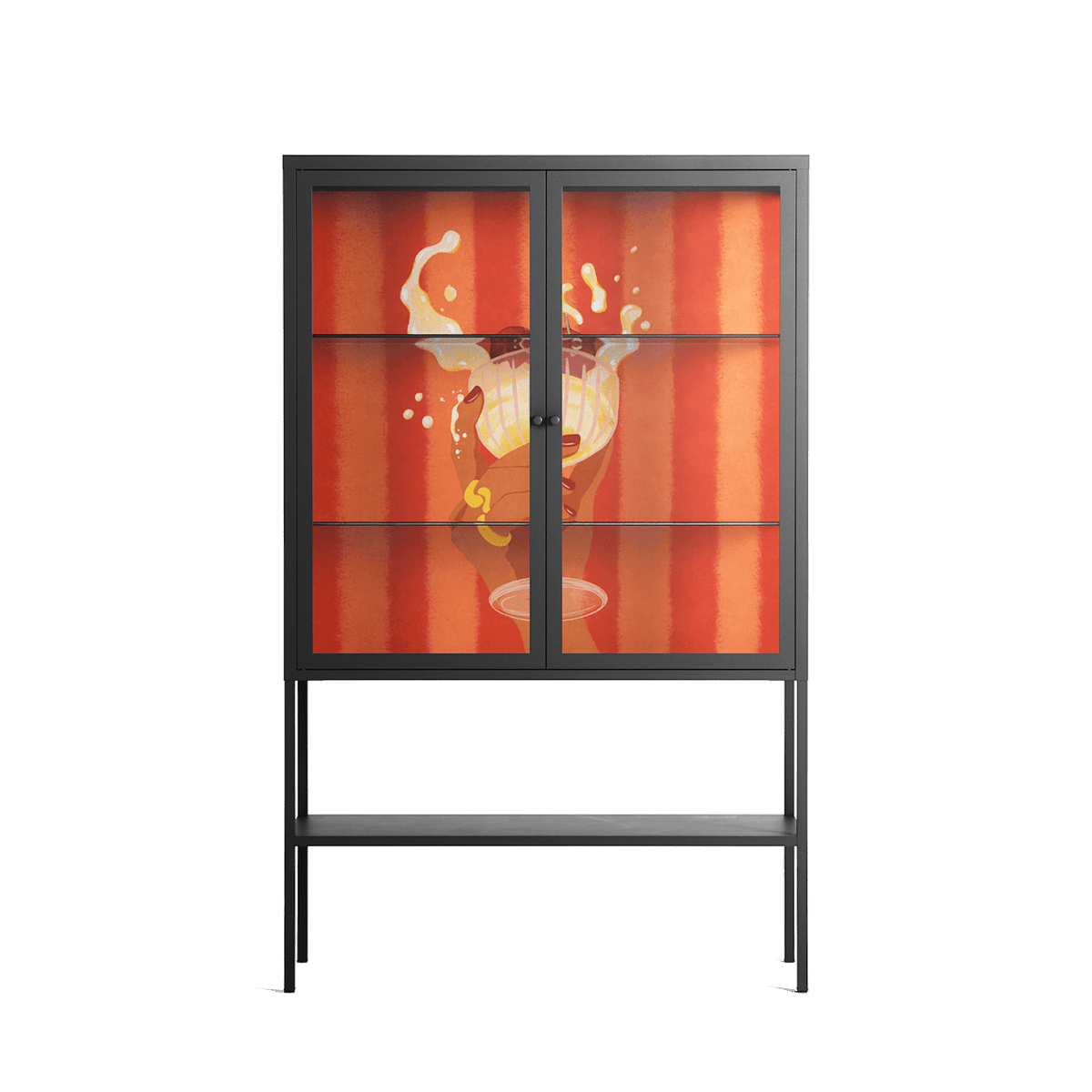 Drink And Cherries - Loft Cabinet - Raissa Oltmanns - Antracite - Clear glass
