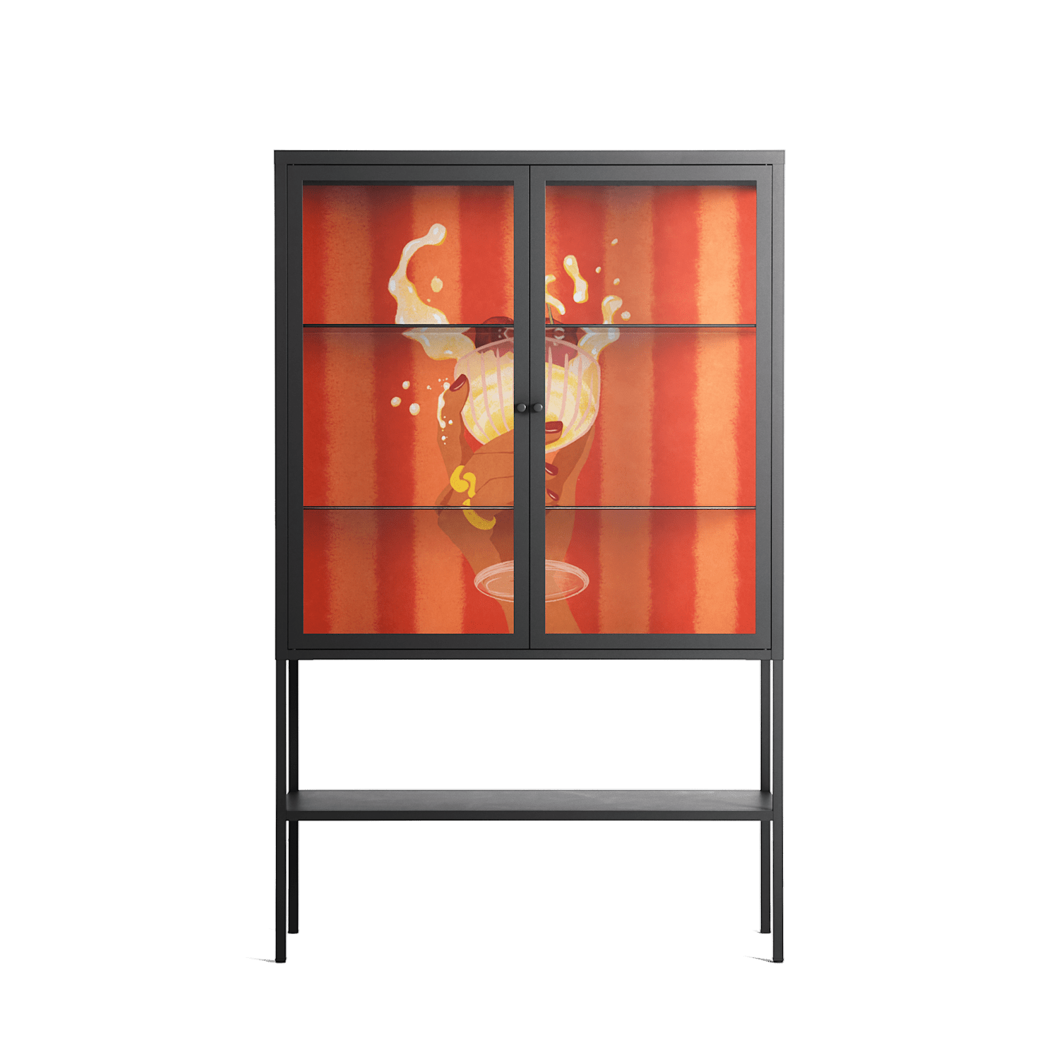 Drink And Cherries - Loft Cabinet - Raissa Oltmanns - Antracite - Clear glass