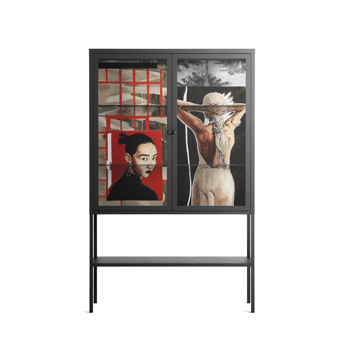 Where We Belong - Loft Cabinet - Sophie Goudman-Peachey - Antracite - Clear glass