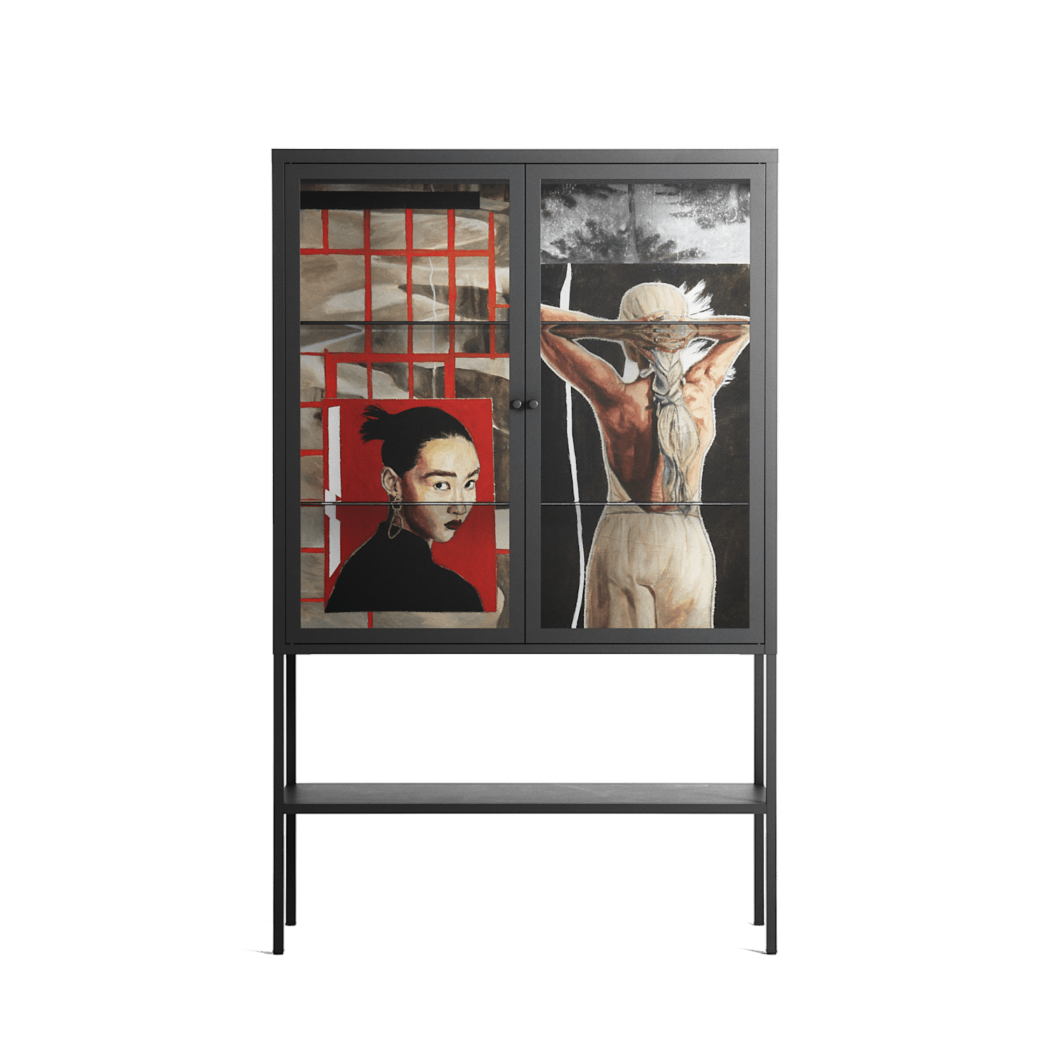 Where We Belong - Loft Cabinet - Sophie Goudman-Peachey - Antracite - Clear glass
