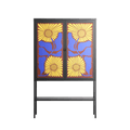 Sunflowers - Loft Cabinet - Sandra Hutter - Antracite - Overlay Glass