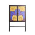 Sunflowers - Loft Cabinet - Sandra Hutter - Antracite - Overlay Glass