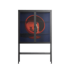 Cat in Chair C - Loft Cabinet - Kristin Eriksson - Antracite - Clear glass