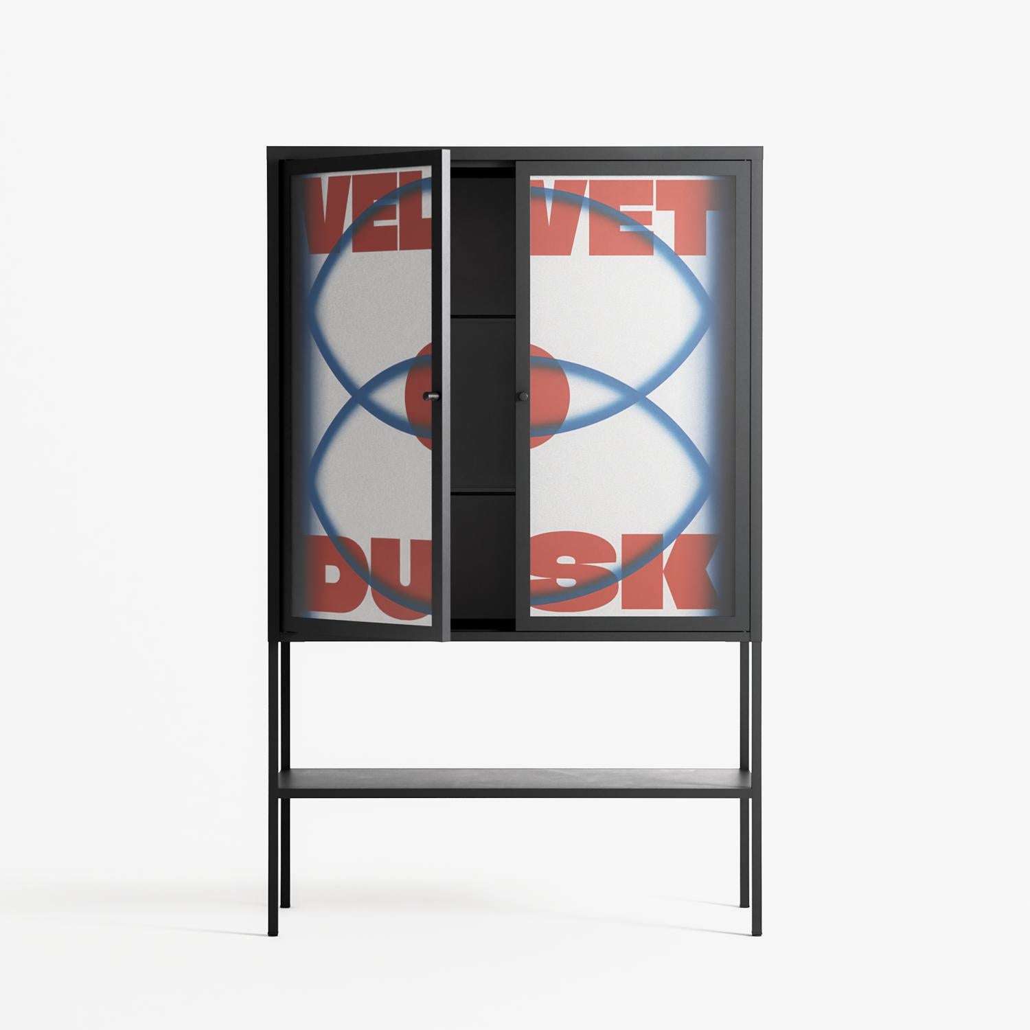Velvet Dusk - Loft Cabinet - Oluwaseyi Samuel Adebayo - Antracite - Overlay Glass