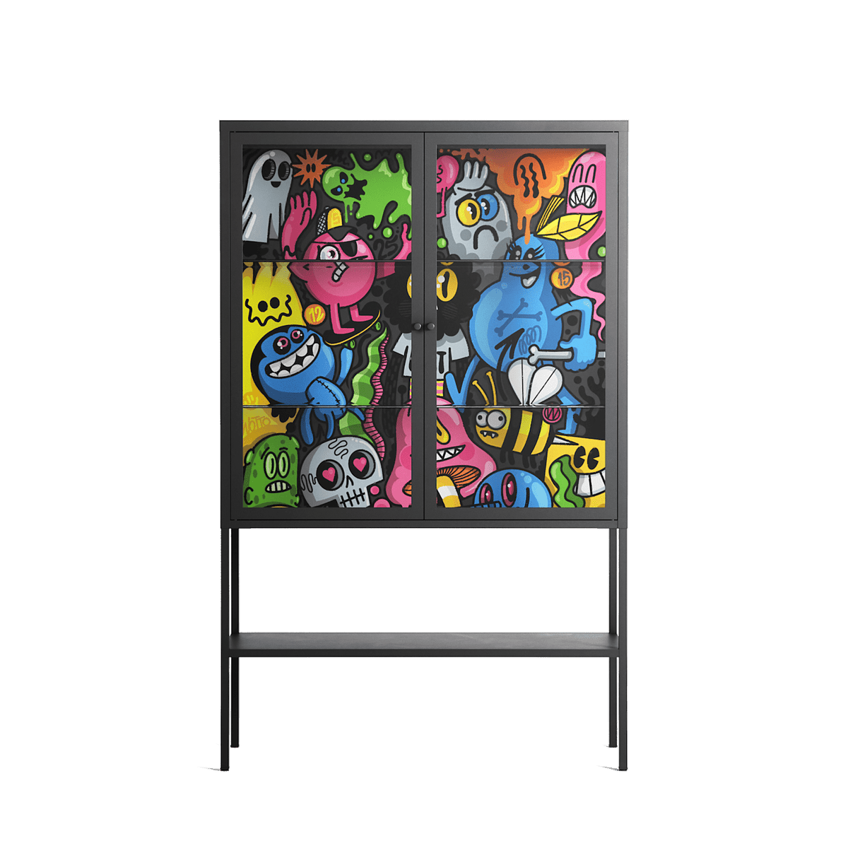 All The Good Guys - Loft Cabinet - Craig Watkins - Antracite - Clear glass