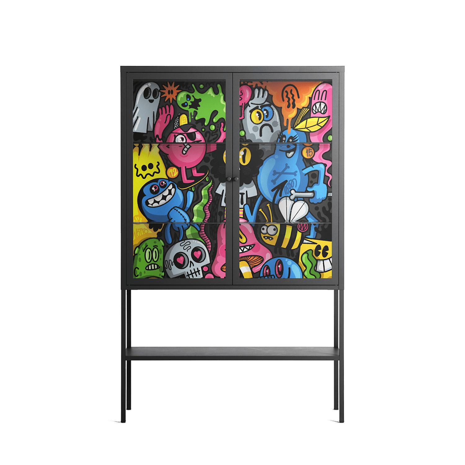 All The Good Guys - Loft Cabinet - Craig Watkins - Antracite - Clear glass