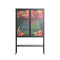 Abstract Spring Flowers - Loft Cabinet - Raissa Oltmanns - Antracite - Overlay Glass
