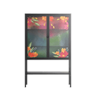Abstract Spring Flowers - Loft Cabinet - Raissa Oltmanns - Antracite - Overlay Glass