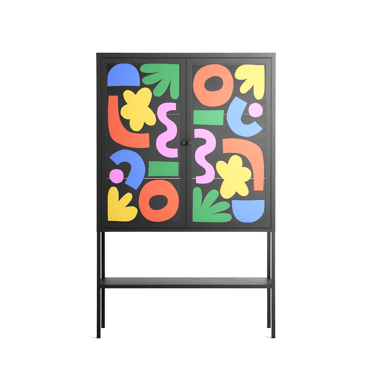 Fun Shapes - Loft Cabinet - Sandra Hutter - Antracite - Overlay Glass