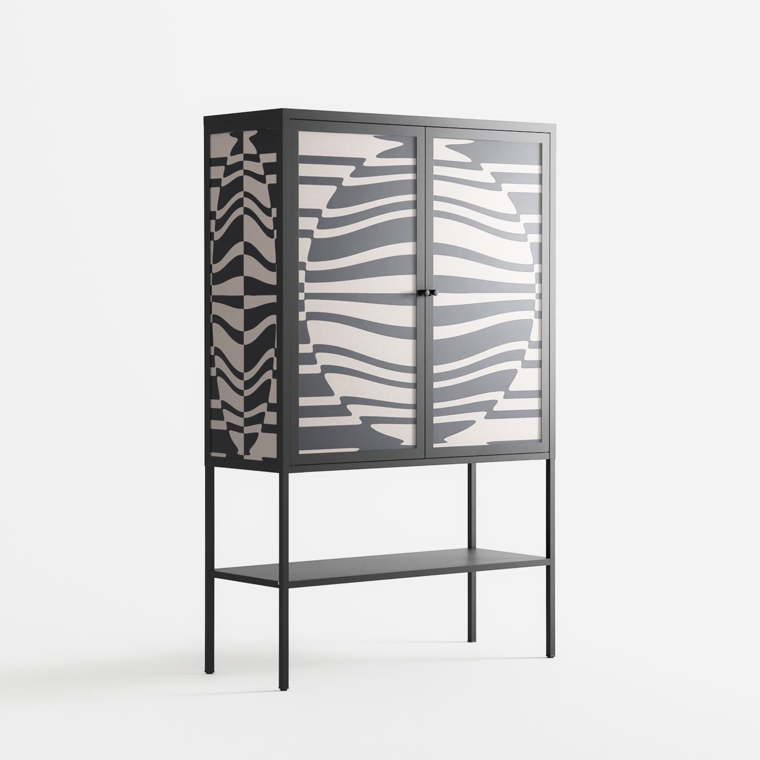 Wave Lens - Loft Cabinet - Oluwaseyi Samuel Adebayo - Antracite - Overlay Glass