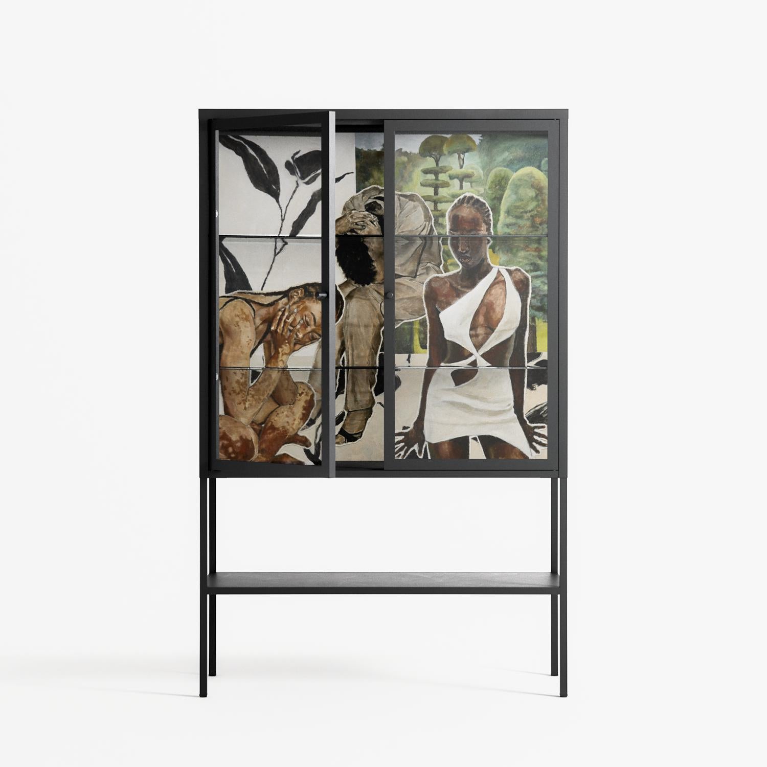 As The Rain Falls - Loft Cabinet - Sophie Goudman-Peachey - Antracite - Clear glass
