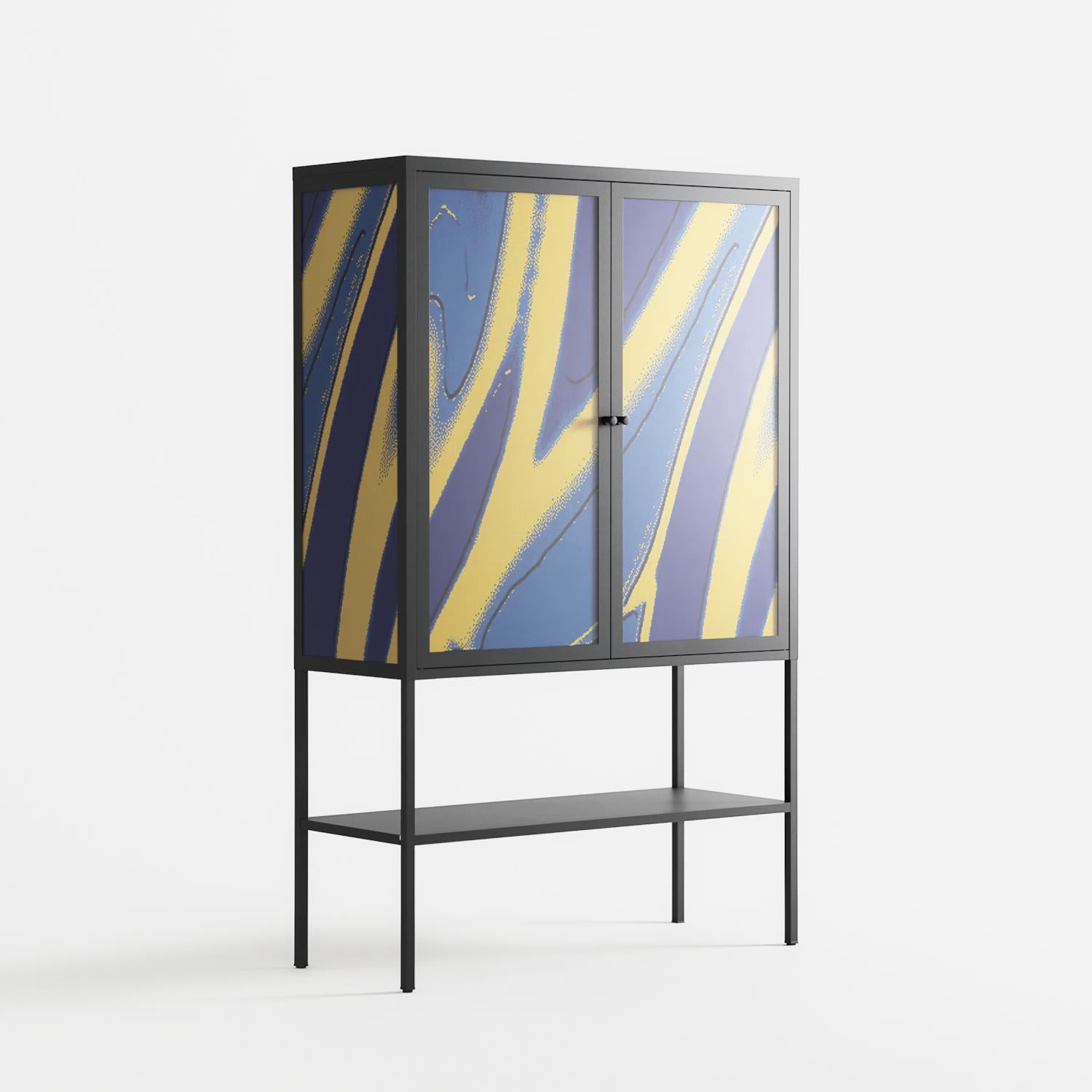 Blue Gale - Loft Cabinet - Oluwaseyi Samuel Adebayo - Antracite - Overlay Glass