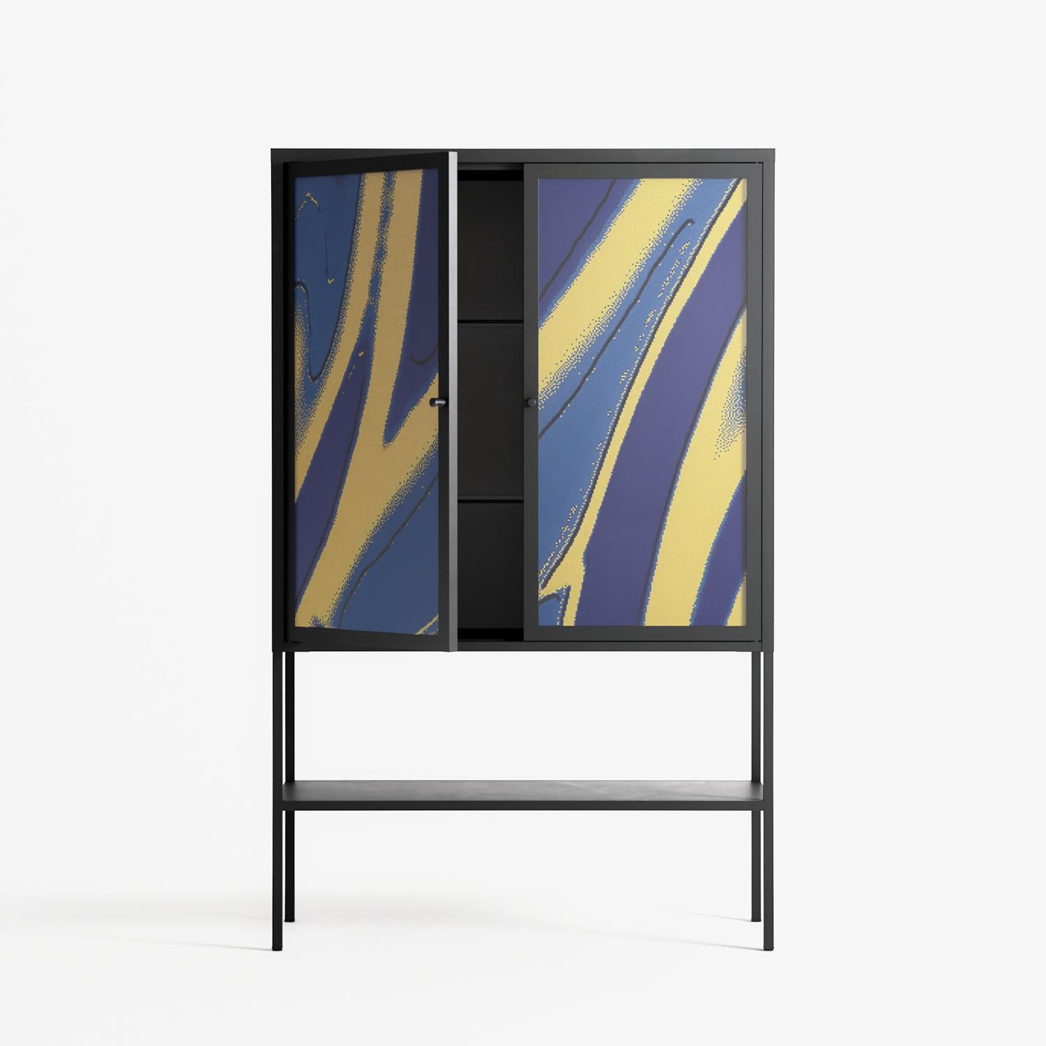 Blue Gale - Loft Cabinet - Oluwaseyi Samuel Adebayo - Antracite - Overlay Glass