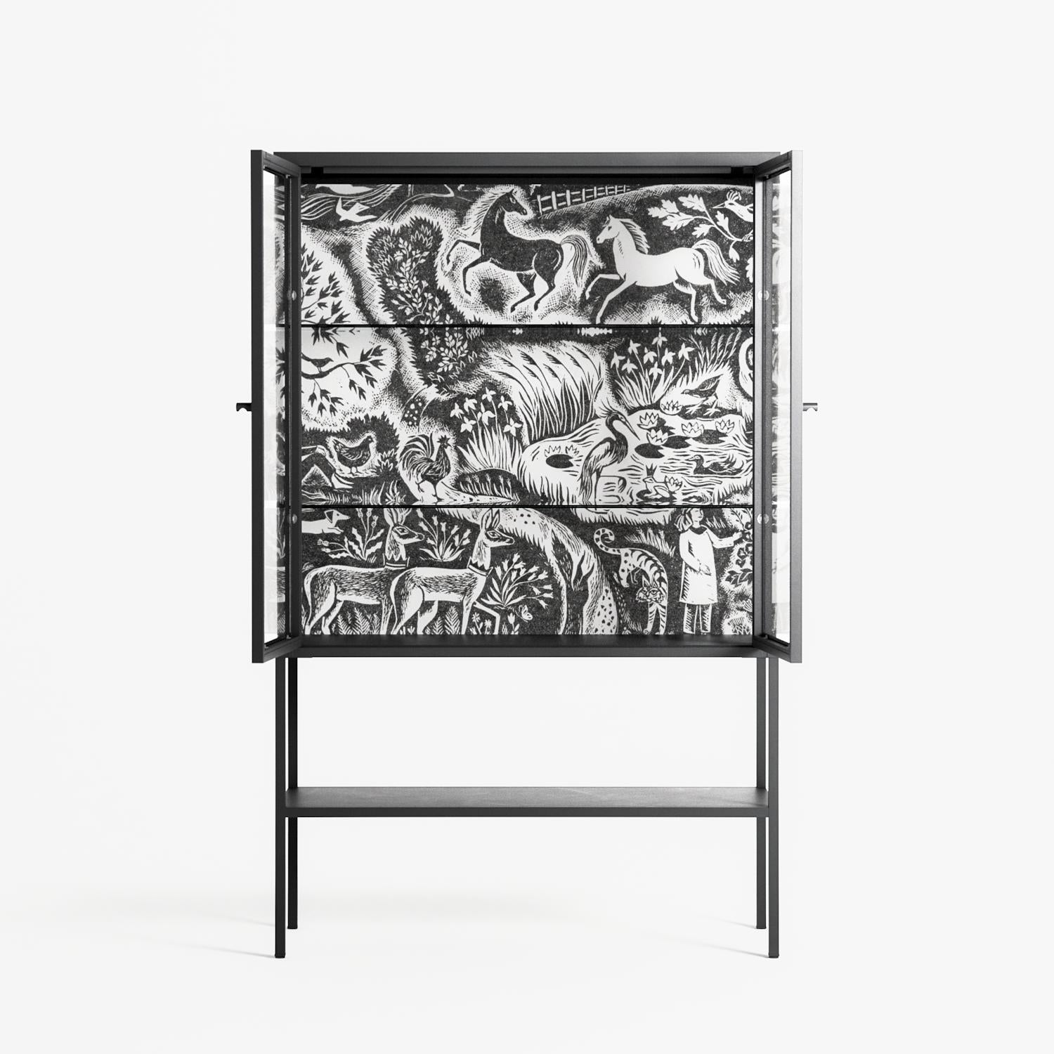 Flight Of Fancy 3 - Loft Cabinet - Diana Catchpole - Antracite - Clear glass