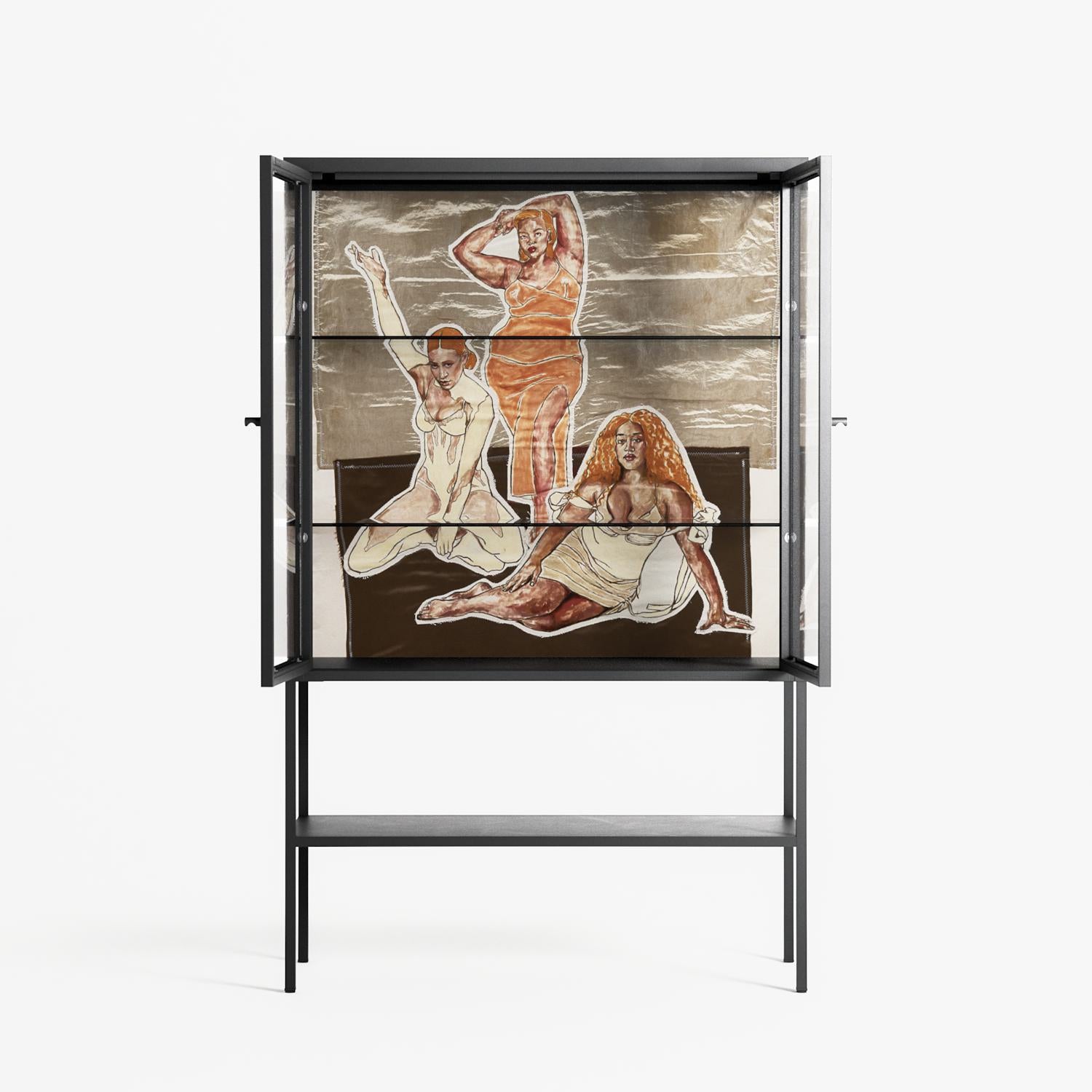 We Are Who We Are - Loft Cabinet - Sophie Goudman-Peachey - Antracite - Clear glass