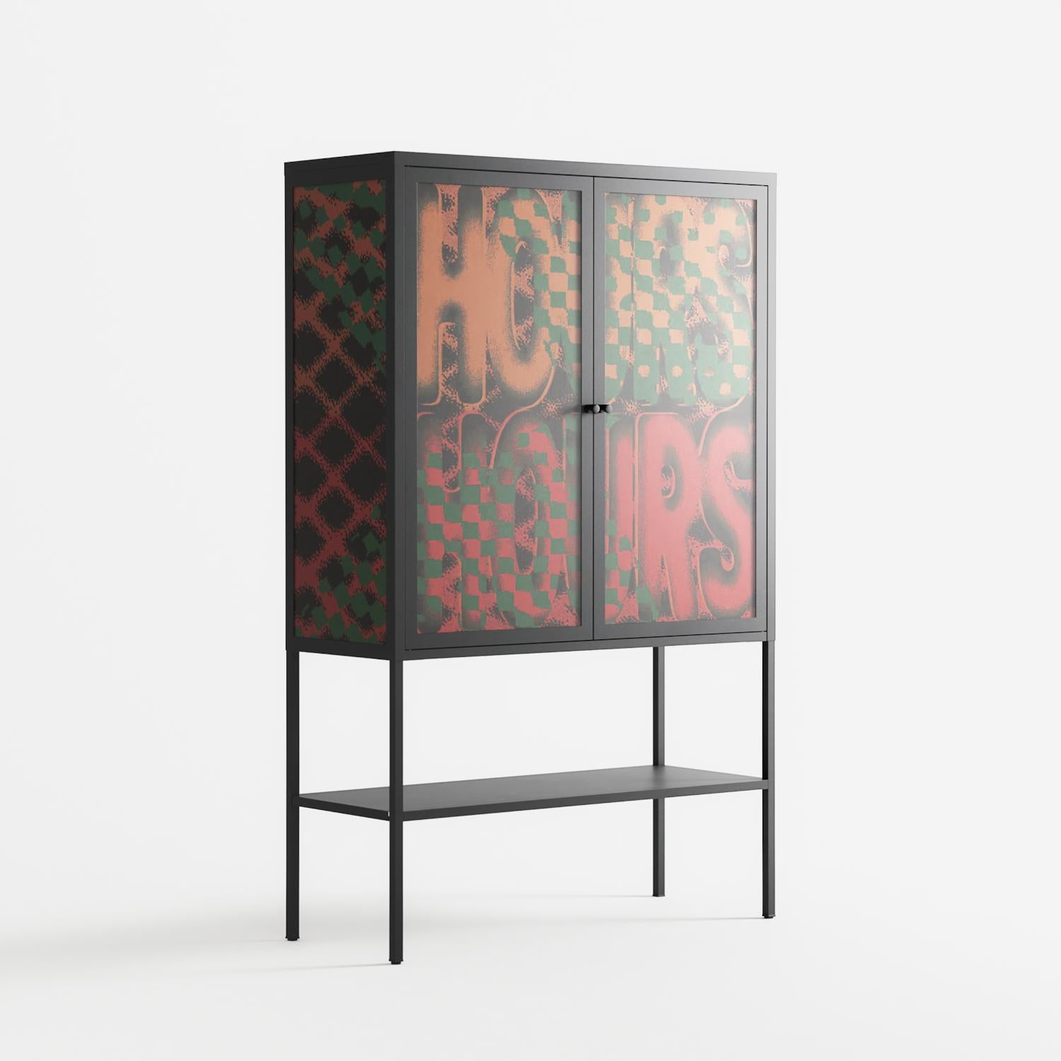 Hours - Loft Cabinet - Oluwaseyi Samuel Adebayo - Antracite - Overlay Glass