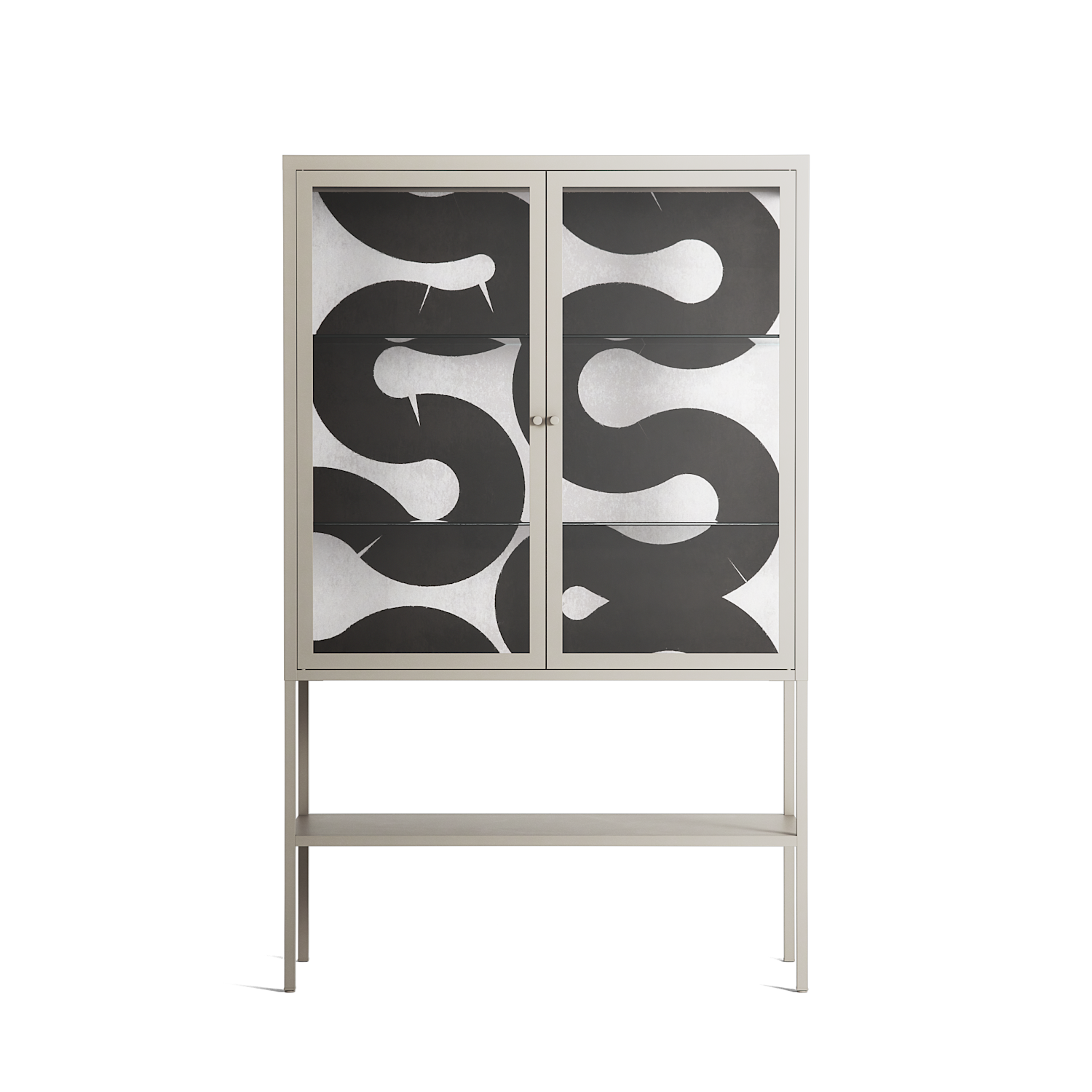 Black Waves - Loft Cabinet - Alexander Khabbazi - Pebble - Clear glass