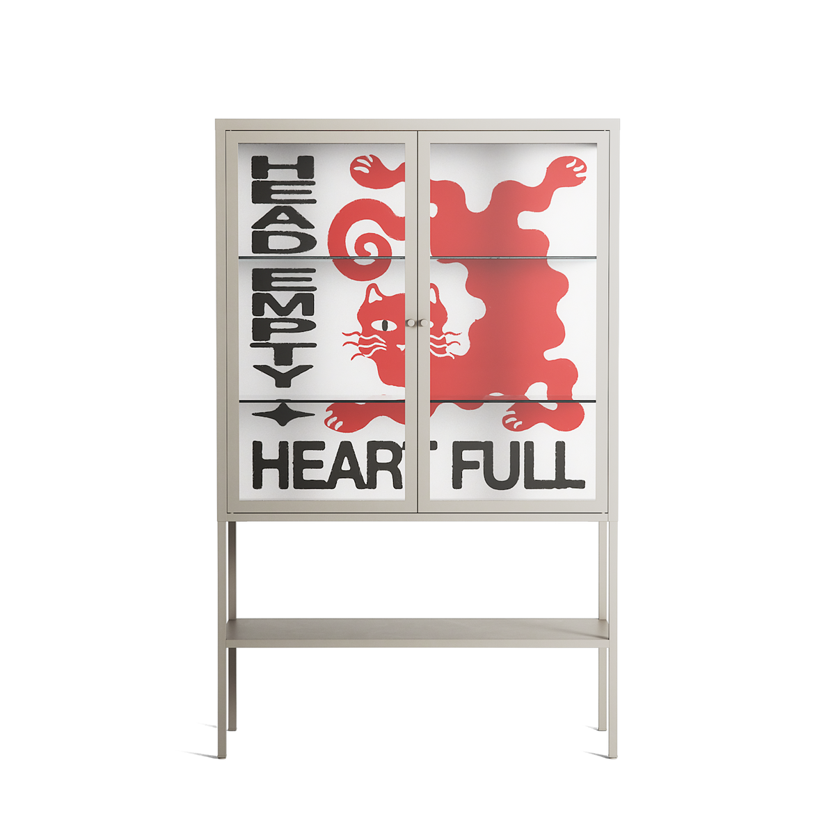 Heart Full- Loft Cabinet - Alexander Khabbazi - Pebble - Clear glass