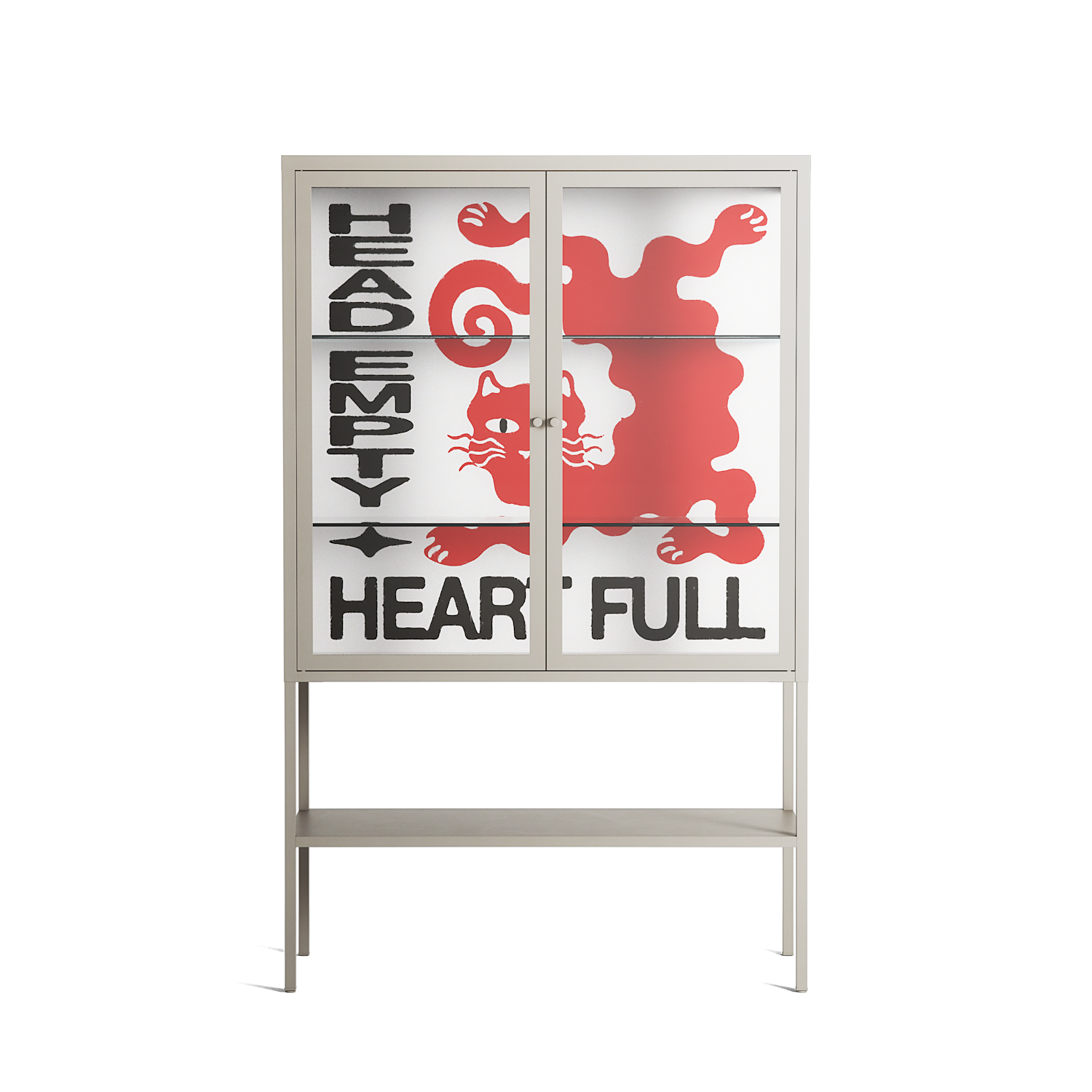 Heart Full- Loft Cabinet - Alexander Khabbazi - Pebble - Clear glass