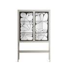 White Flowers - Loft Cabinet - Konrad Blaszczyk - Pebble - Clear glass