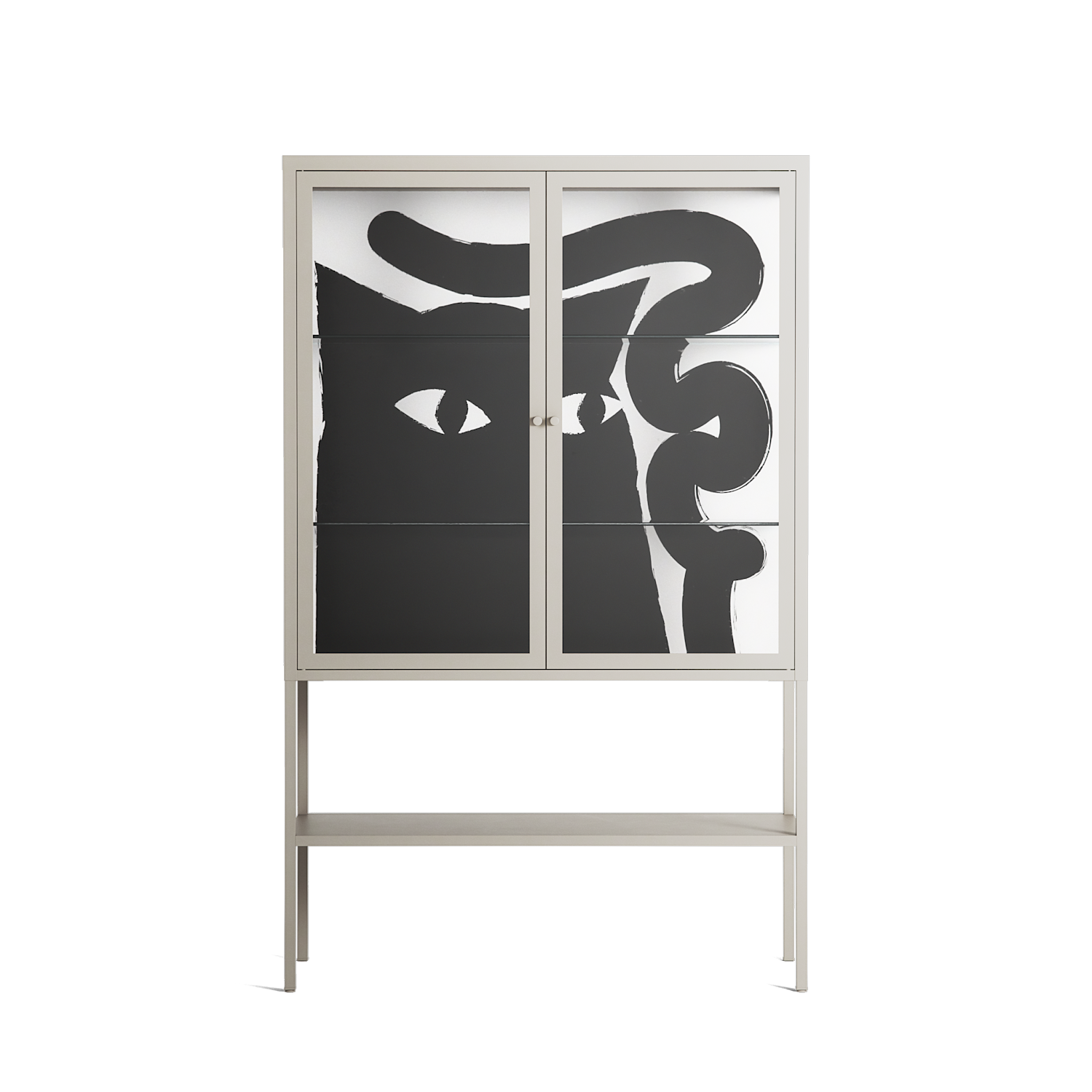 Black Cat - Loft Cabinet - Konrad Blaszczyk - Pebble - Clear glass