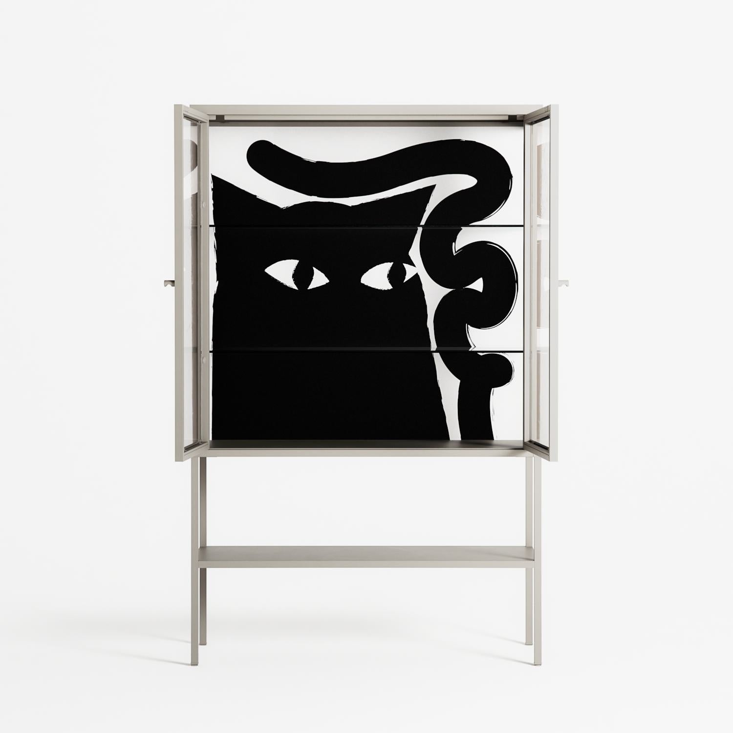 Black Cat - Loft Cabinet - Konrad Blaszczyk - Pebble - Clear glass